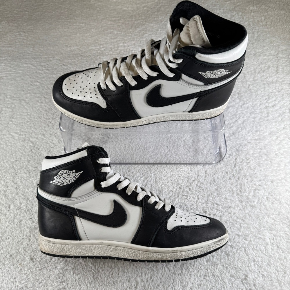 Jordan 1 Retro High 85 Mens 8 Black White HEAVY USE BQ4422-001 Panda Sneakers